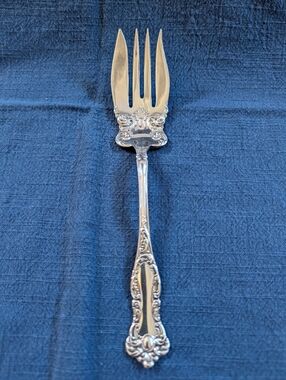 VTG‎ Oxford Silver Plate Meat Serving Fork, WM Rogers & Son AA, Made In USA 7.5"